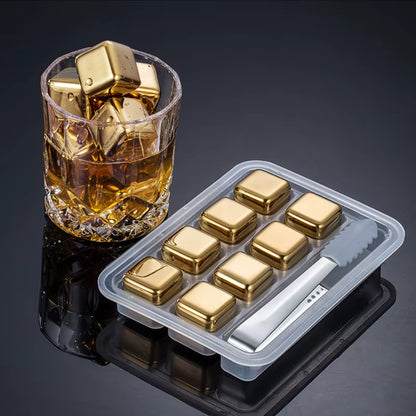 Set Smoking Spirit cu 8 Cuburi de Răcire pentru Whiskey | 8 Cuburi + Clește